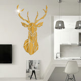 3D Deer Head Mirror Wall Sticker