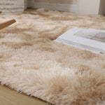 Khaki Carpet Tie Dyeing Plush Soft Carpets