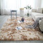 Khaki Carpet Tie Dyeing Plush Soft Carpets